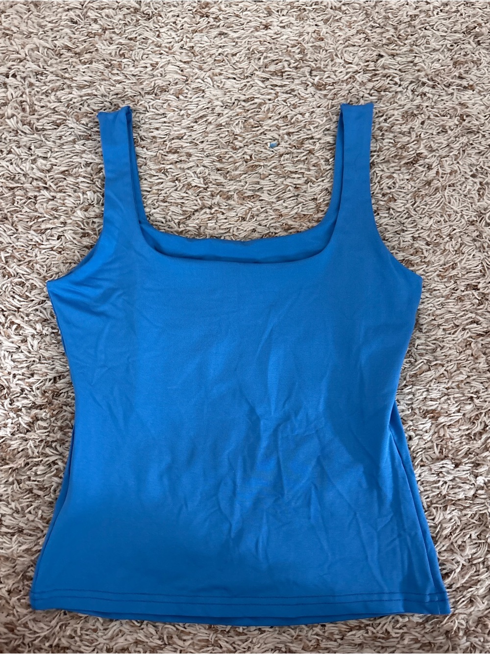 SHEIN Vibrant Blue Square-Neck Tank Top